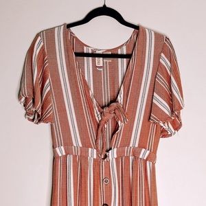 Mimi Chicka Striped front tie dress